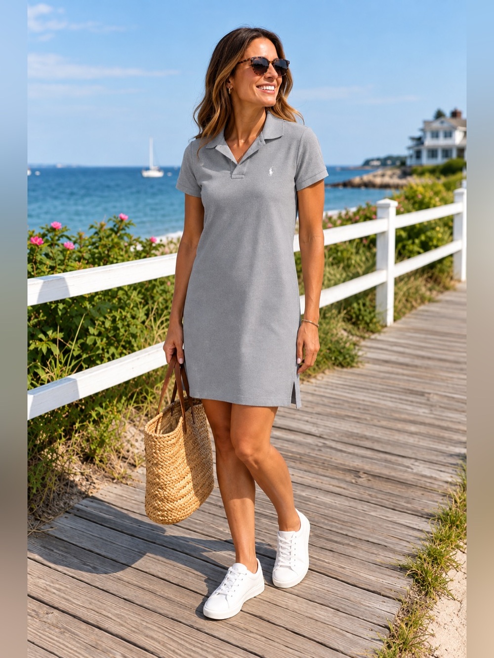Polo Ralph Lauren Cotton Mesh Light Sage Shirt Dress Academia Tennis Womens Sz M
